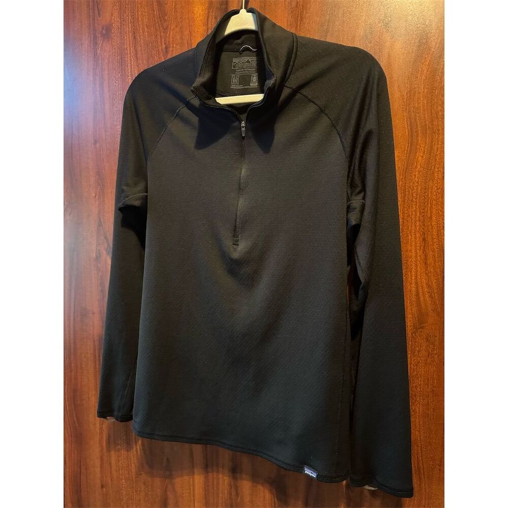 Patagonia Unisex Black Midweight Baselayer Top M Long Sleeve Pullover - Picture 3 of 9